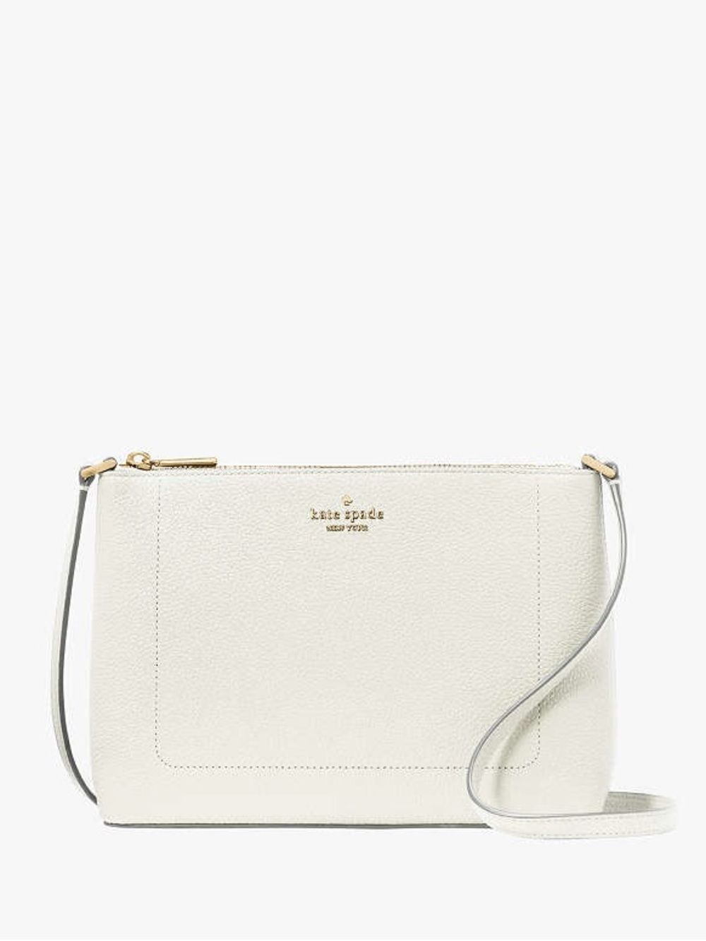 kate spade Cream Leather Crossbody with Gold Logo